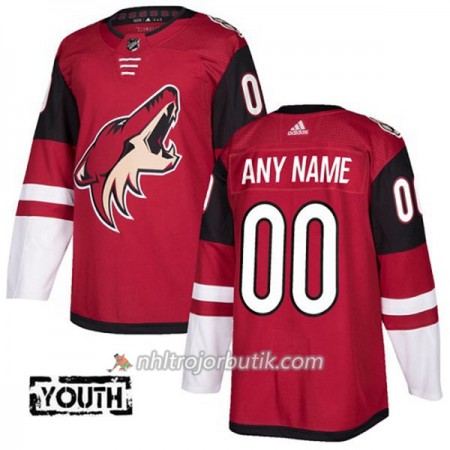 Barn Ishockey Arizona Coyotes Tröja med eget tryck Adidas 2017-2018 Vinröd Authentic